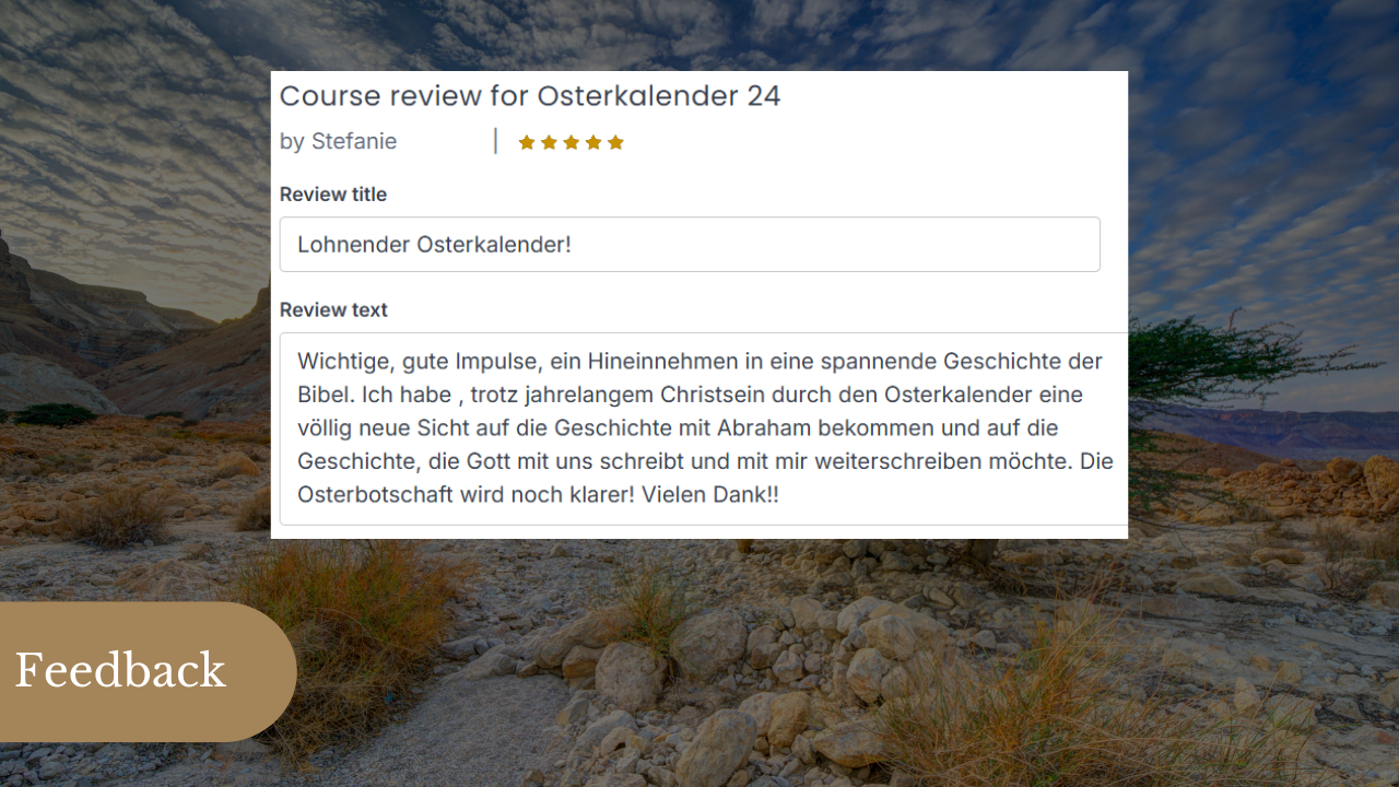 Osterkalender - Berg der Begegnung